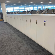 Lockers in a row in a technical facility.
