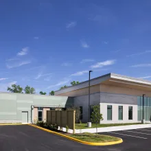 Exterior shot of a healthcare center in the day