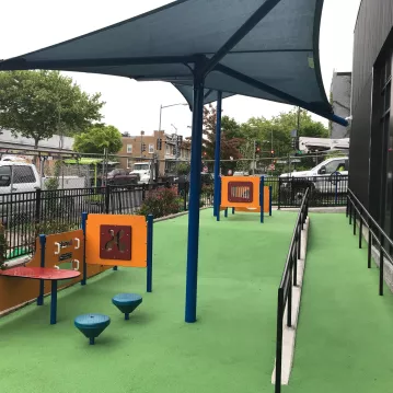 playground outside a child care center
