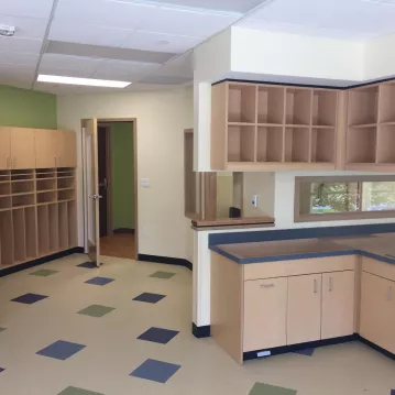 kitchen in a child care center