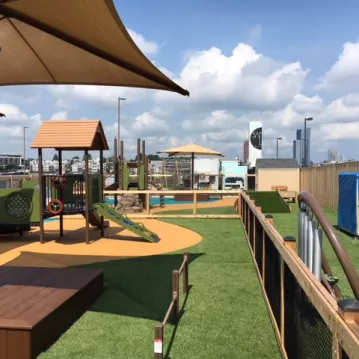 playground outside a child care center