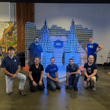 DAVIS Canstruction team with structure