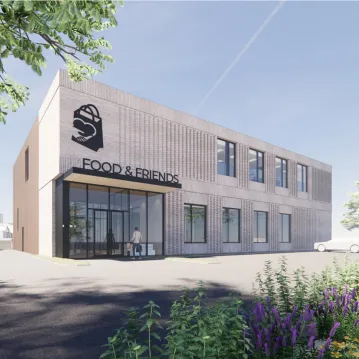 Rendering of an office building