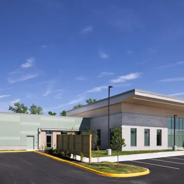 Exterior shot of a healthcare center in the day