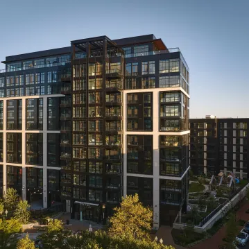 Exterior of apartment building