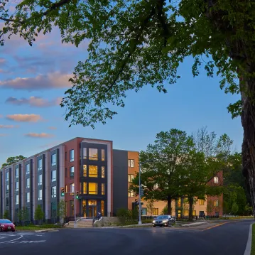 Exterior of apartment building