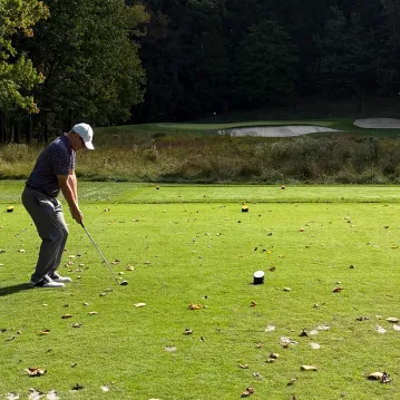 A man golfing