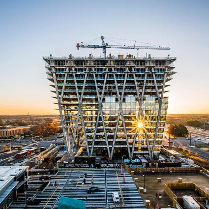 Reston Station OB1 exterior in progress 