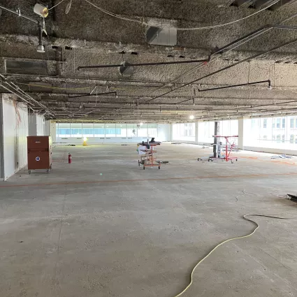 Image of demolition progress with construction equipment
