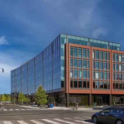 Glass and brick building during daytime