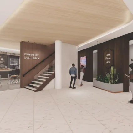 Rendering of a church restoration