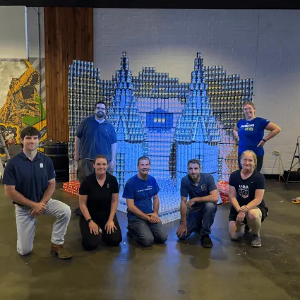 DAVIS Canstruction team with structure