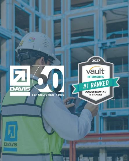 The DAVIS Summer Internship Program is once again @vault_careers' #1 Construction & Trades internshi