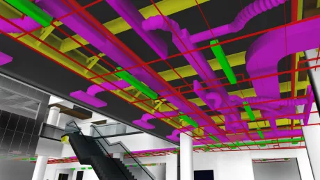 Digitized image of the interior of a building