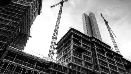 A crane at a construction site