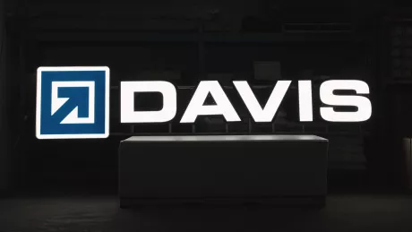 DAVIS lit up sign 