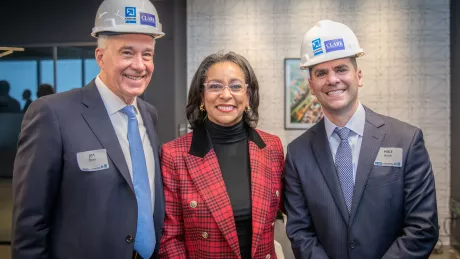 DAVIS, Clark, and Samaritan Inns representatives pose together.
