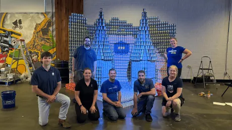 DAVIS Canstruction team with structure