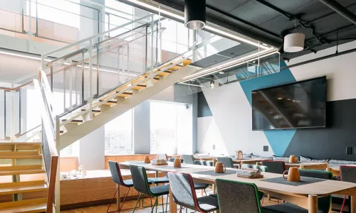 meeting room with internal stair case
