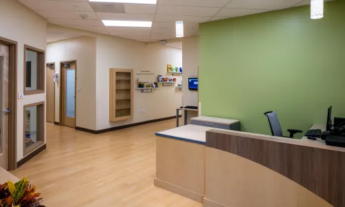 Reception desk at a childcare center
