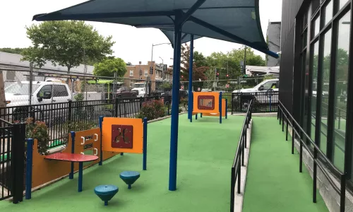 playground outside a child care center