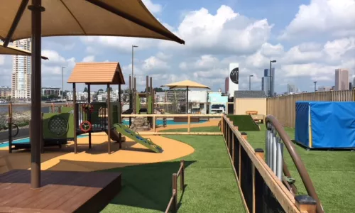 playground outside a child care center