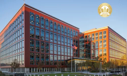 Exterior shot of an office building