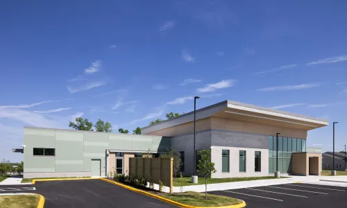 Exterior shot of a healthcare center in the day