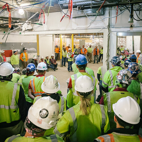 Safety all hands meeting on-site