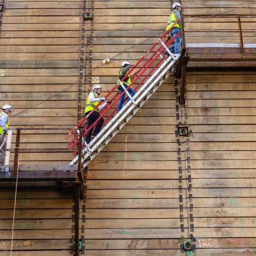 construction site stairs