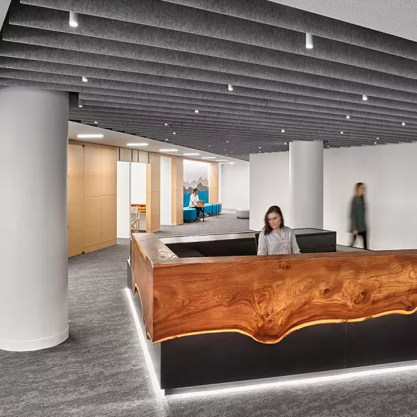 lobby with conference rooms off to left