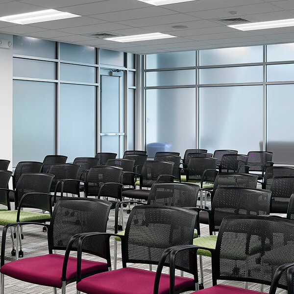 conference area set up auditorium style with chairs