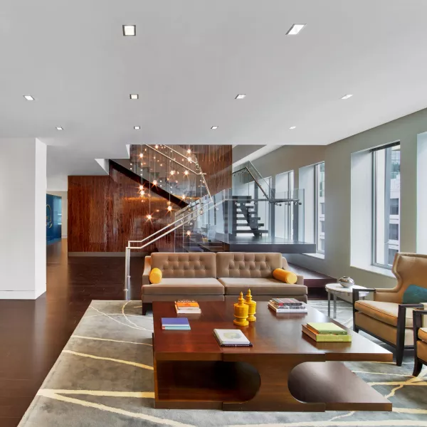 sitting area with gas fireplace
