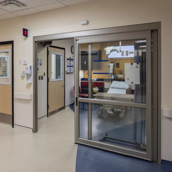 Examination suite off of hallway