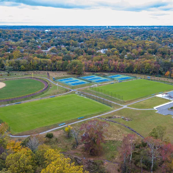 Overhead shot of an athletic park