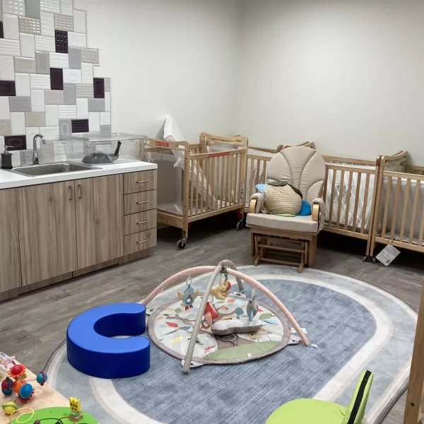 infancy classroom in an early learning school