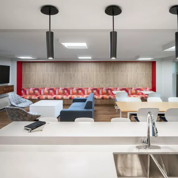 Interior of a dormitory's lounge