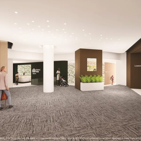 District Church Kids lobby rendering