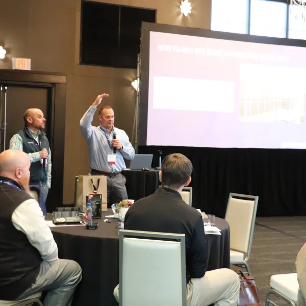 Dustin Hoffman speaking on stage