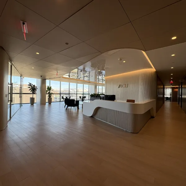 An open work area within an office