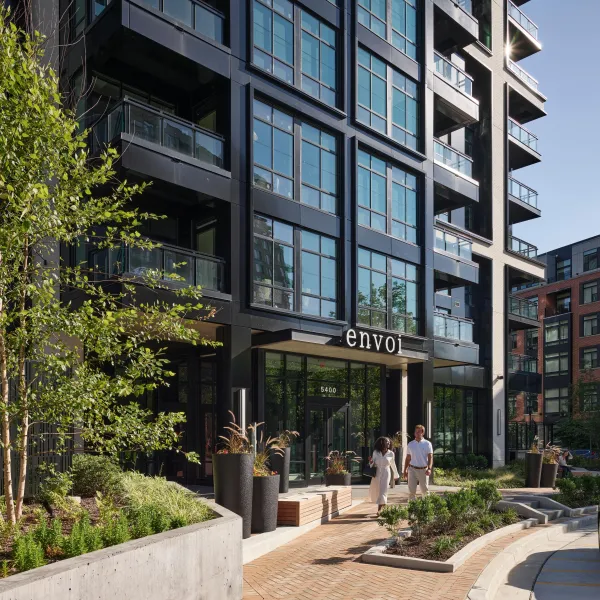 Exterior of apartment building