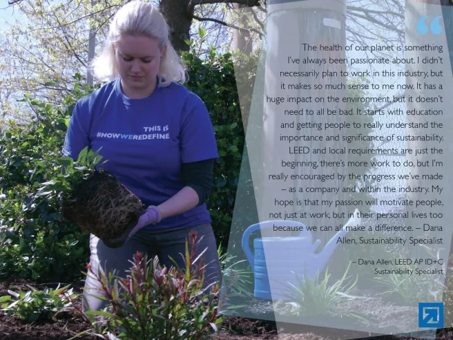 woman planting a plant