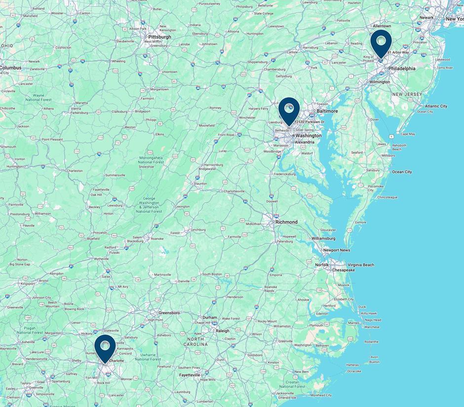 A map of office locations